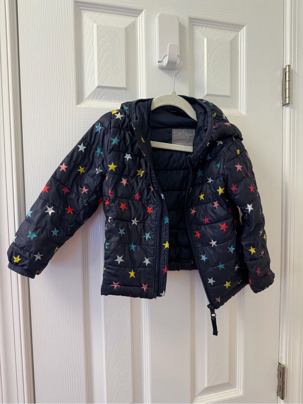 Primary Lightweight Puffer - GUC - Size 2 / 2T - Navy Star Print